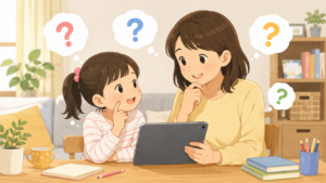 タブレット学習について親子で疑問を解消するイメージ