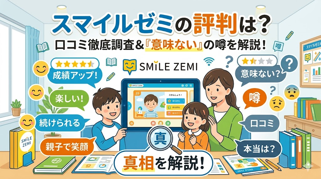 スマイルゼミの評判は?口コミを徹底調査して意味ないという噂の真相を解説!